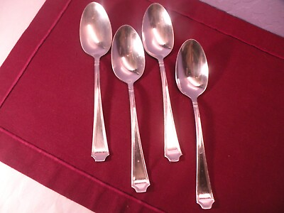 #ad Set Of 4 International Stainless Carleigh Oval Place Soup Spoons 7 3 8 GA4 $16.59