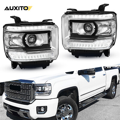 #ad LeftRight LED DRL Head Lights Lamps For 2014 2018 GMC Sierra 1500 2500 3500 $323.99