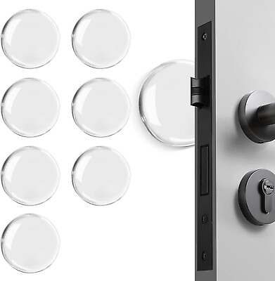 #ad 8PCS Door Stopper Wall Protector Silicone Door Knob Wall Protector Strong Back $9.99