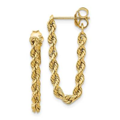 #ad 14k Gold Hollow Rope Earrings 1.11quot; $209.40