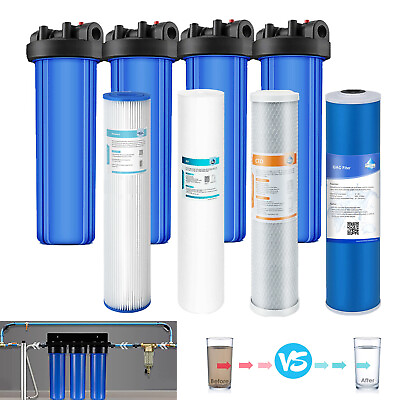 20 Inch Big Blue Whole House Water Filter Housing Filtration System 20quot; x 4.5quot; $259.99