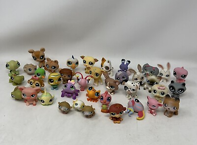 #ad Littlest Pet Shop Lot Of 38 LPS Hasbro Bundle Animal Figures Birds Dogs Cats $175.00