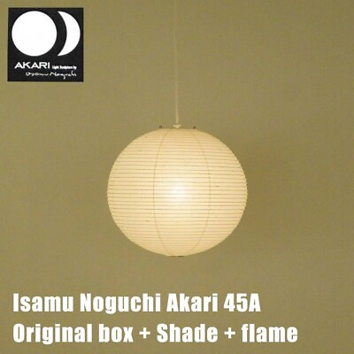 #ad Isamu Noguchi Akari 45A Shade flame Pendant lamp Japanese Light Handcraft $166.50
