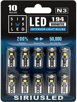 #ad SIRIUSLED 194 LED Bulbs Super Bright for Car truck Interior Light white 6000k $12.95