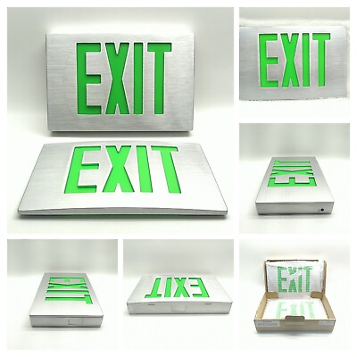 #ad Modern LED Solid Die Cast Aluminum Single or Double Exit Sign With Emergency $69.95