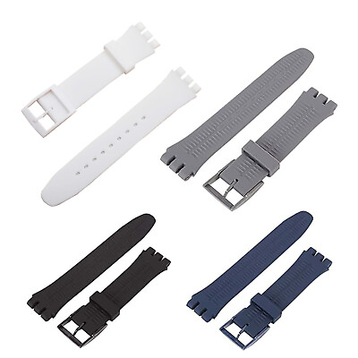 #ad Watch Strap For Swatch Strap Silicone Watchband Replacement Watch Band 19mm $9.13
