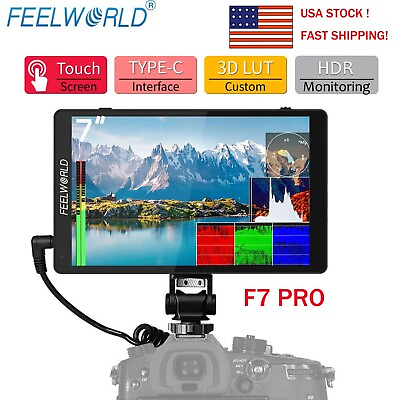#ad FEELWORLD F7 PRO DSLR Camera Field Monitor 4K HDMI 3D LUT LCD Touchscreen USA $181.99