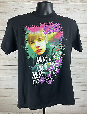 #ad Justin Bieber Concert Tour 2010 T Shirt Men#x27;s Medium Shirt Pre Owned ST132 $25.19