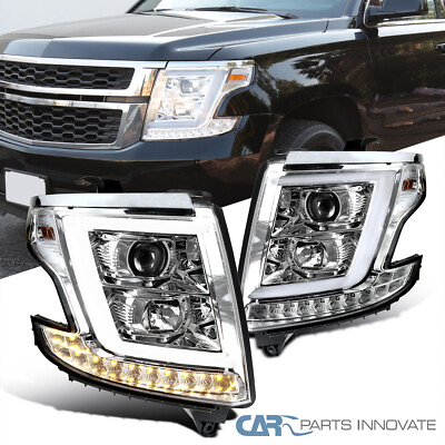 Fit 15 20 Chevy Tahoe Suburban Clear Projector HeadlightsLED Strip amp; Signal LR $311.95