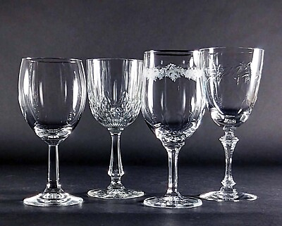 #ad Vintage Water Goblets Mismatched Wine Glasses Set of 4 More Available $32.99