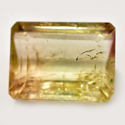 #ad 6 Cts Natural Bi Color Tourmaline Radiant Cut Certified Untreated Gemstone $177.59