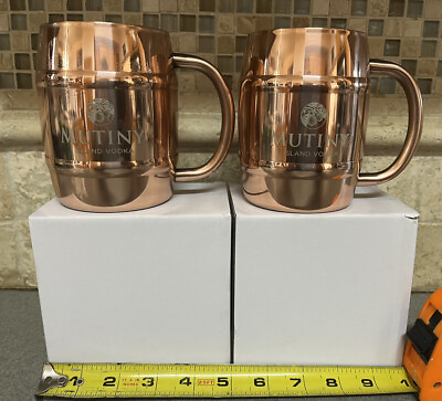 #ad Moscow Mule Mug Stainless Steel Copper Vacuum Insulated 12 oz Set of 2 Mutiny $19.99