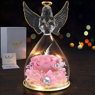 #ad Mom Gifts for Mothers Day Rose Flower in Glass Angel Rose Angel Gifts for Women $22.99