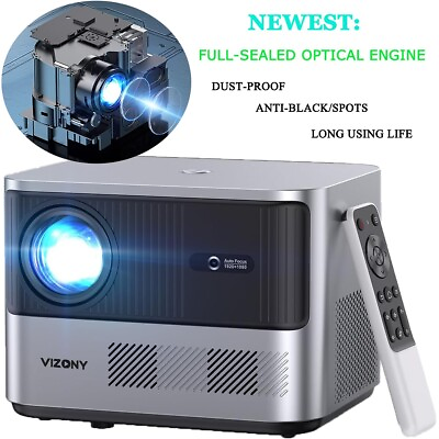 #ad VIZONY FHD 1080P Projectors 800ANSI 5G WiFi Bluetooth Outdoor Full Sealed Engine $299.99
