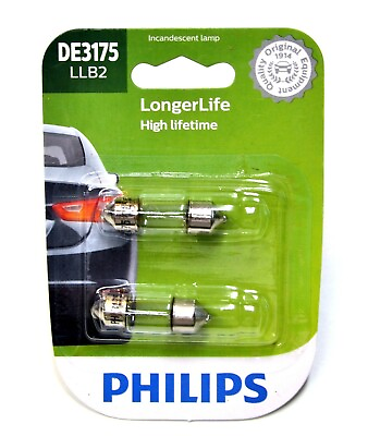 #ad Philips LongerLife DE3175 10W Two Bulbs Interior Dome Light Replace Stock Lamp $9.45
