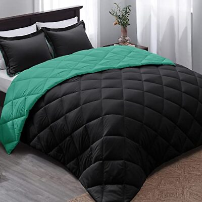 #ad Queen Comforter Set  Green Comforter Set Queen Reversible Bed Comforter Queen Se $47.21
