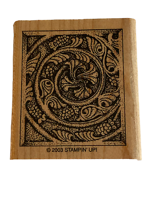#ad Stampin Up Rubber Stamp Elegant Ornament Spiral Decorative Rectangle Card Making $4.49
