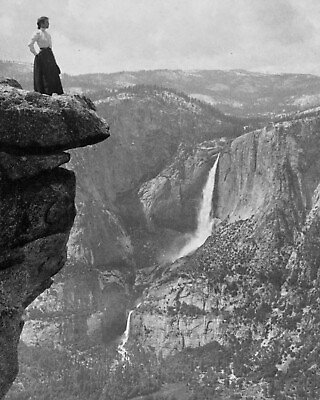 #ad 8x10 Glossy Bamp;W Art Print 1902 Women Across Yosemite Falls Yosemite California $8.95