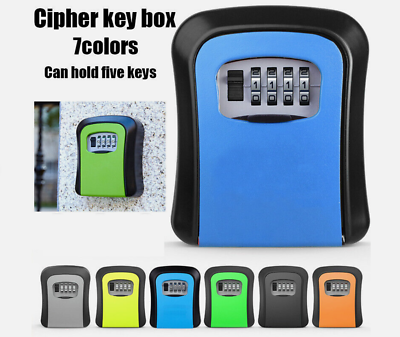 #ad 4 Digit Combination Key Lock Box Wall Mount Safe Security Storage Case Organizer $17.98