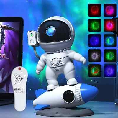 #ad Rocket Astronaut Galaxy Star Projector with Speaker Night Light 360° Rotate Star $65.00