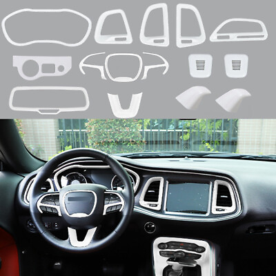 #ad 15x White Interior Decoration Cover Trim Kit for Dodge Challenger 15Accessories $149.99