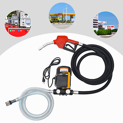 #ad 110V Electric Diesel Oil Fuel Transfer Pump Self Priming Pume w Hose Nozzle Kit $128.25