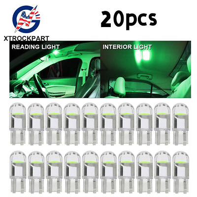 #ad 20X T10 LED COB Green W5W Car Interior Light Dome Readling Lamp Map Bulb 168 194 $2.29