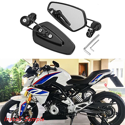 Motorcycle Bar End Mirrors Rear View CNC Black Custom For S1000RR G310R US $27.01