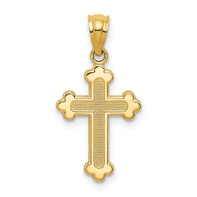 #ad Real 14K Yellow Gold Gold Polished Small Budded Cross; Women amp; Men $69.75
