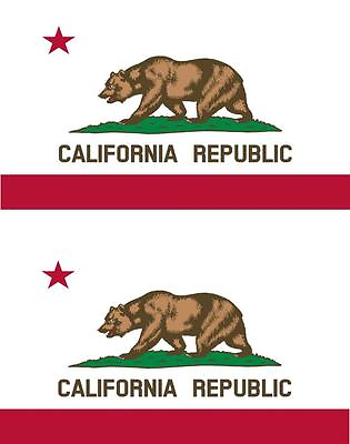 #ad set of 2x sticker vinyl car bumper decal flag california usa american C $5.06