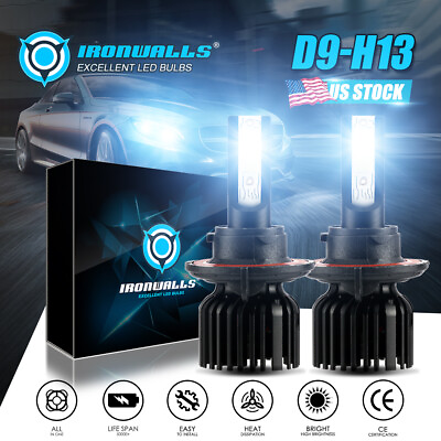#ad 9008 H13 Car LED Headlight Bulbs Kit High amp; Low Dual Beam White Bright 6000K 2x $23.99