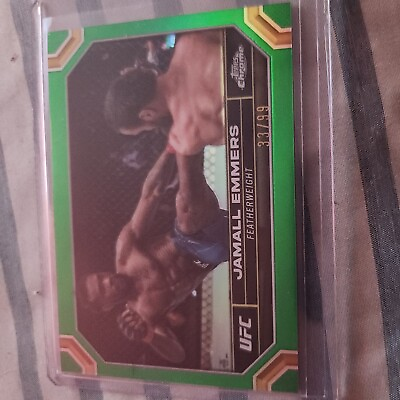 #ad 2024 Topps Chrome UFC #90 JAMALL EMMERS Rookie Green Refractor 99 $3.00