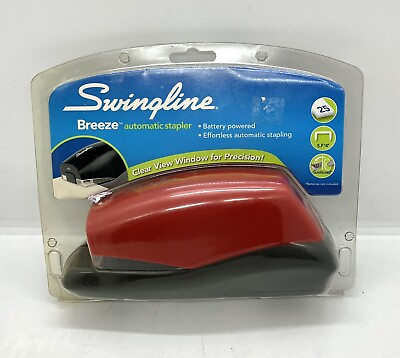 #ad NIB Swingline Breeze Electric Stapler 25 Sheet Capacity Black Red 42131 $25.99