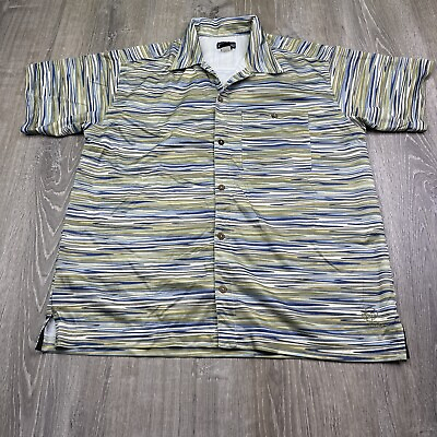 #ad Patagonia Men’s Medium Short Sleeve Button Rhythm Shirt Groovy Psychedelic Retro $39.99