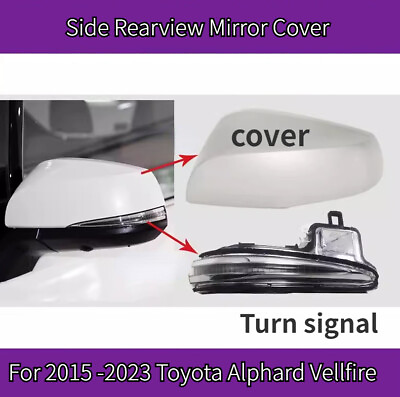 #ad Side Rearview Mirror Cover Cap For 2015 2016 2017 2023 Toyota Alphard Vellfire $109.31
