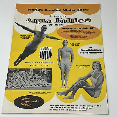#ad 1958 Aqua Follies Aquatennial Minneapolis MN Theater Show Mailer Al Sheehan#x27;s $23.95