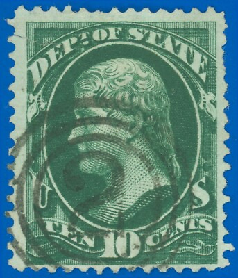 #ad Scott #O62 10¢ DEPARTMENT of STATE OFFICIAL quot;3 RING CIRCLE w 2quot; Cancel SCV $55 $58.49