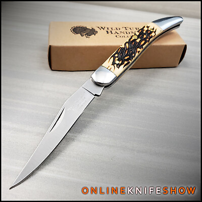 #ad Classic Simulated Bone Gentleman Pocket Knife Hunting Folding Blade EDC FOLDER $7.95