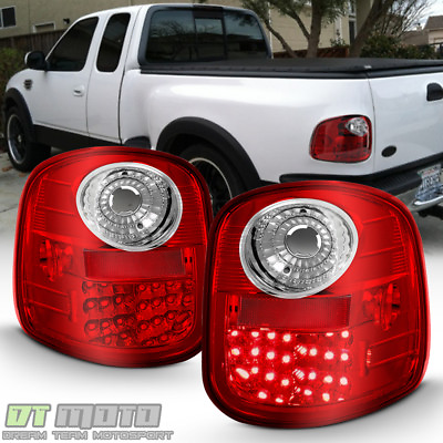 #ad For 1997 2003 Ford F150 F 150 Flareside Red Lumileds LED Tail Lights Brake Lamps $139.99