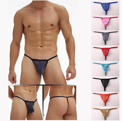 #ad Sexy Men#x27;s Backless Thong Jockstrap Briefs G string Thong Bugle Pouch Underwear $5.99