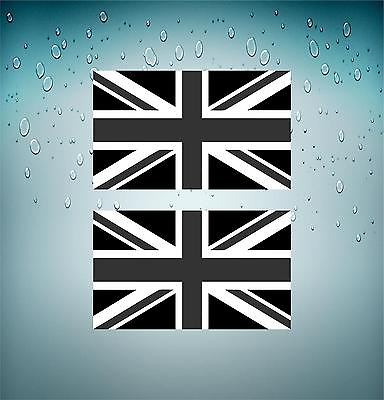 #ad 2x Sticker decal flag uk united kingdom english union jack black camo biker car C $5.06