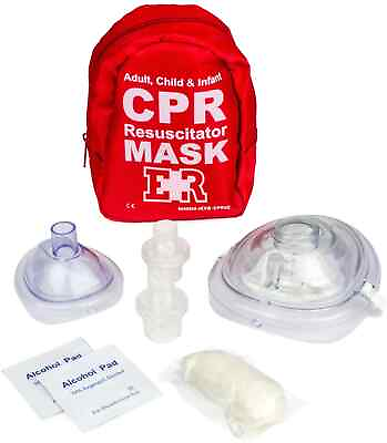 #ad Ever Ready First Aid Adult and Infant CPR Mask Combo Kit Red $8.59