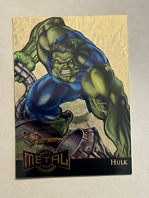 #ad 1995 Marvel Metal Gold Blaster Insert Card HULK #5 of 18 Free Ship $5.00