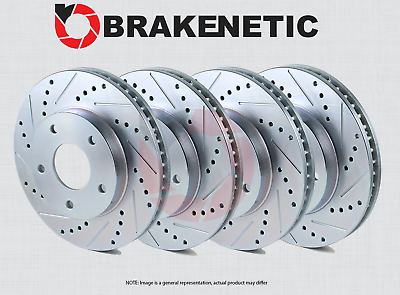 #ad FRONT REAR BRAKENETIC Sport Drilled Slotted Brake Disc Rotors BSR74941 $290.00