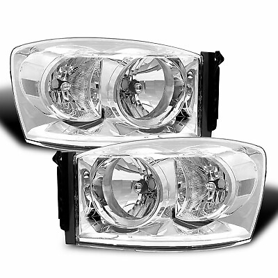 #ad New Headlight Chrome Clear Headlamp 06 08 For Dodge Ram 1500 2500 3500 Pickup LH $104.49