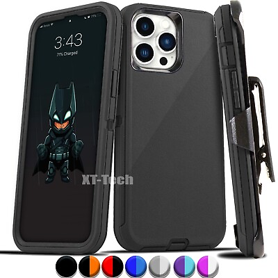 For iPhone 14 13 12 Mini Plus 11 Pro Max Shockproof Heavy Duty Case Belt Clip $5.99