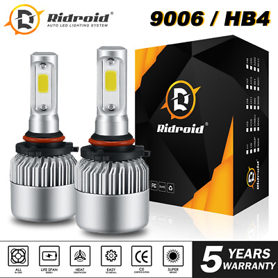 #ad 9006 HB4 LED Headlight Bulbs Conversion Kit Lamp 6000K White 1900W 285000LM $9.97
