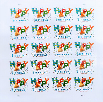 #ad Sheet of 20 quot;Happy Birthdayquot; First Class Stamps Face Value $13.60 $8.99