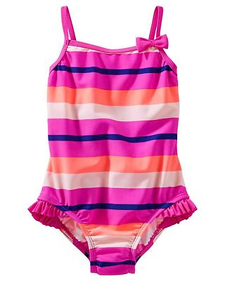 #ad Osh Kosh B#x27;gosh Infant Girls Striped 1pc Swimsuit Size 3M 6M 9M 12M 18M 24M $9.74