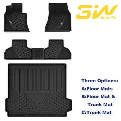 #ad 3W Floor Mats Cargo Liner for 2014 2018 BMW X5 All Weather TPE Car Trunk Liner $79.99